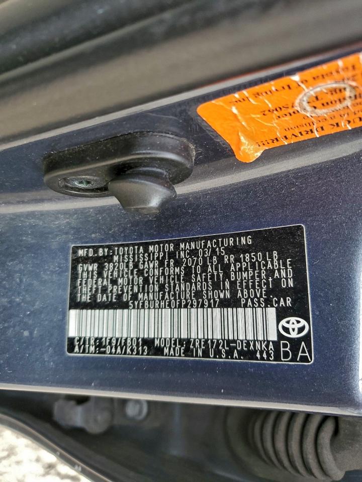 2015 TOYOTA COROLLA