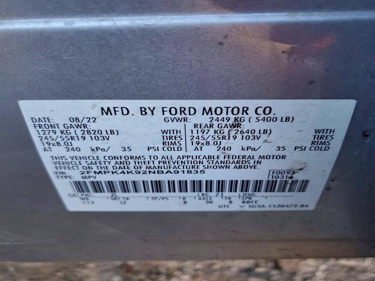 2022 FORD EDGE