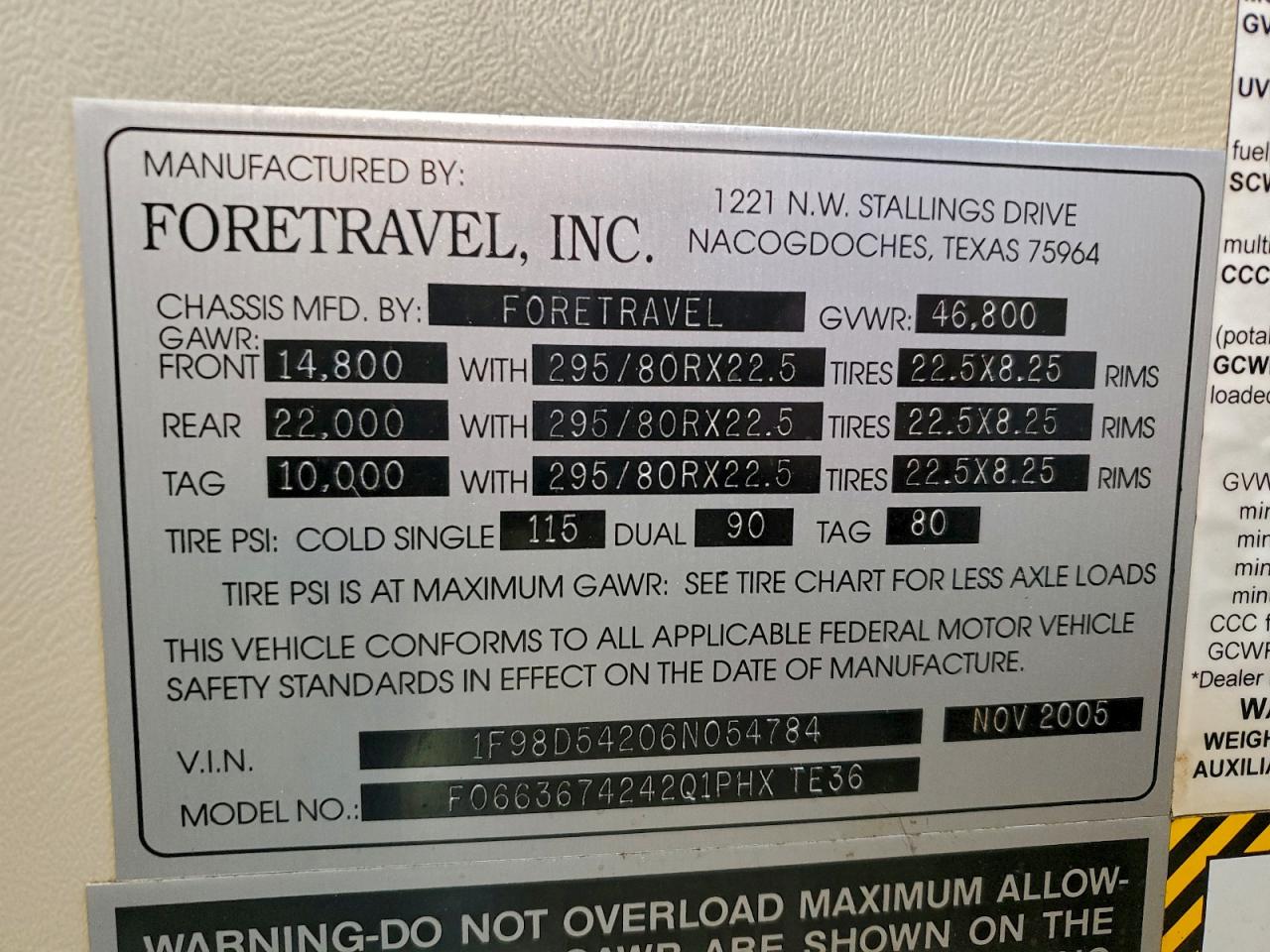2006 FORETRAVEL MOTORHOME MOTORHOME
