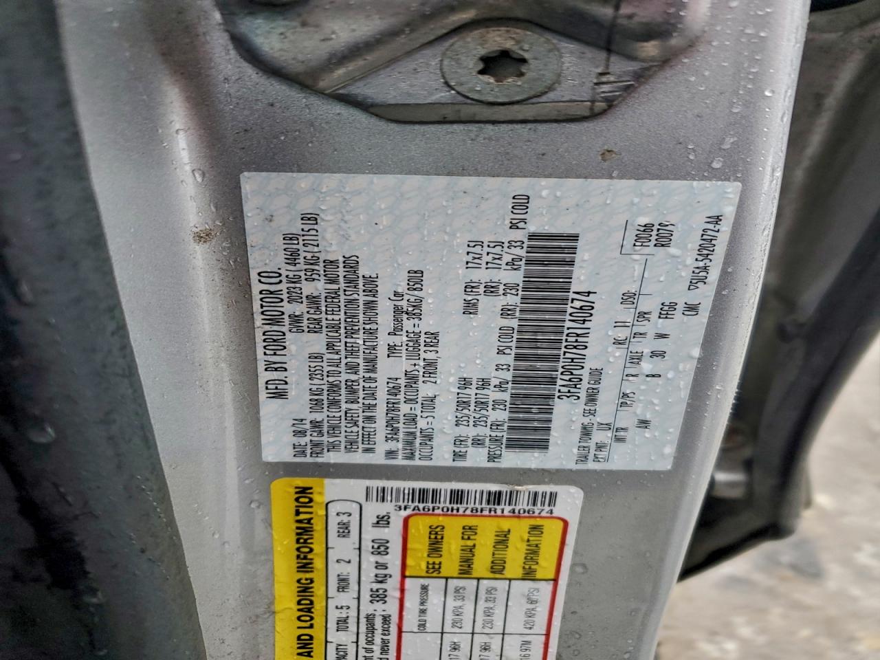 2015 FORD FUSION