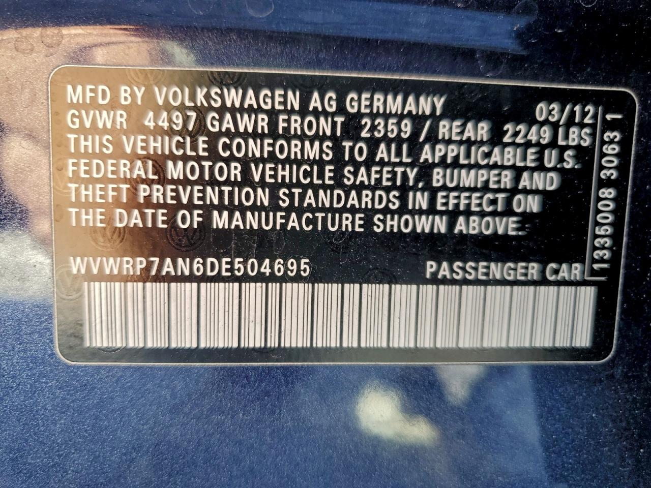 2013 VOLKSWAGEN CC