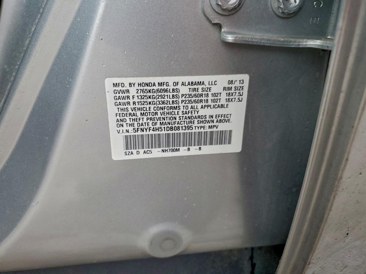 2013 HONDA PILOT
