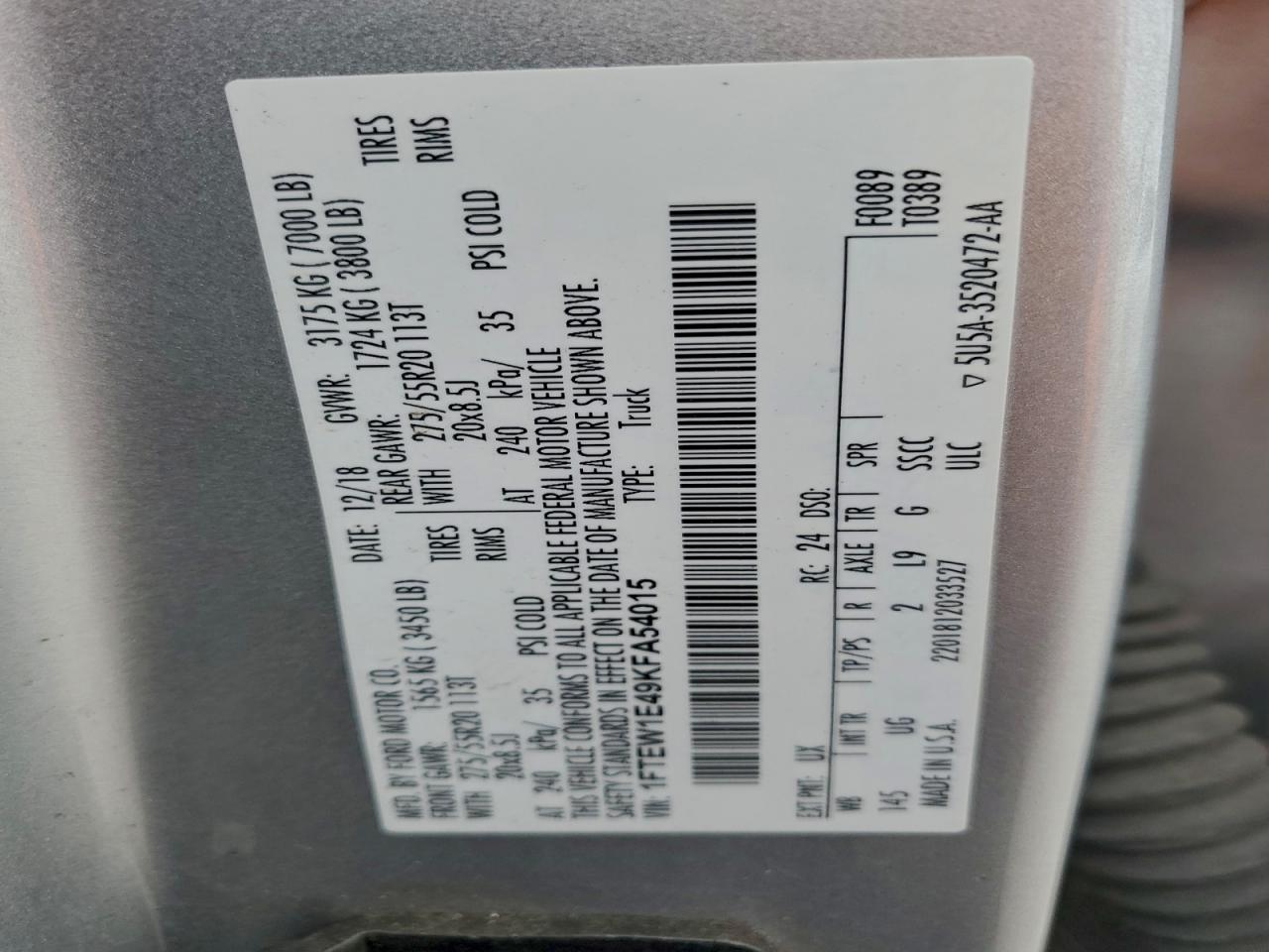 2019 FORD F-150