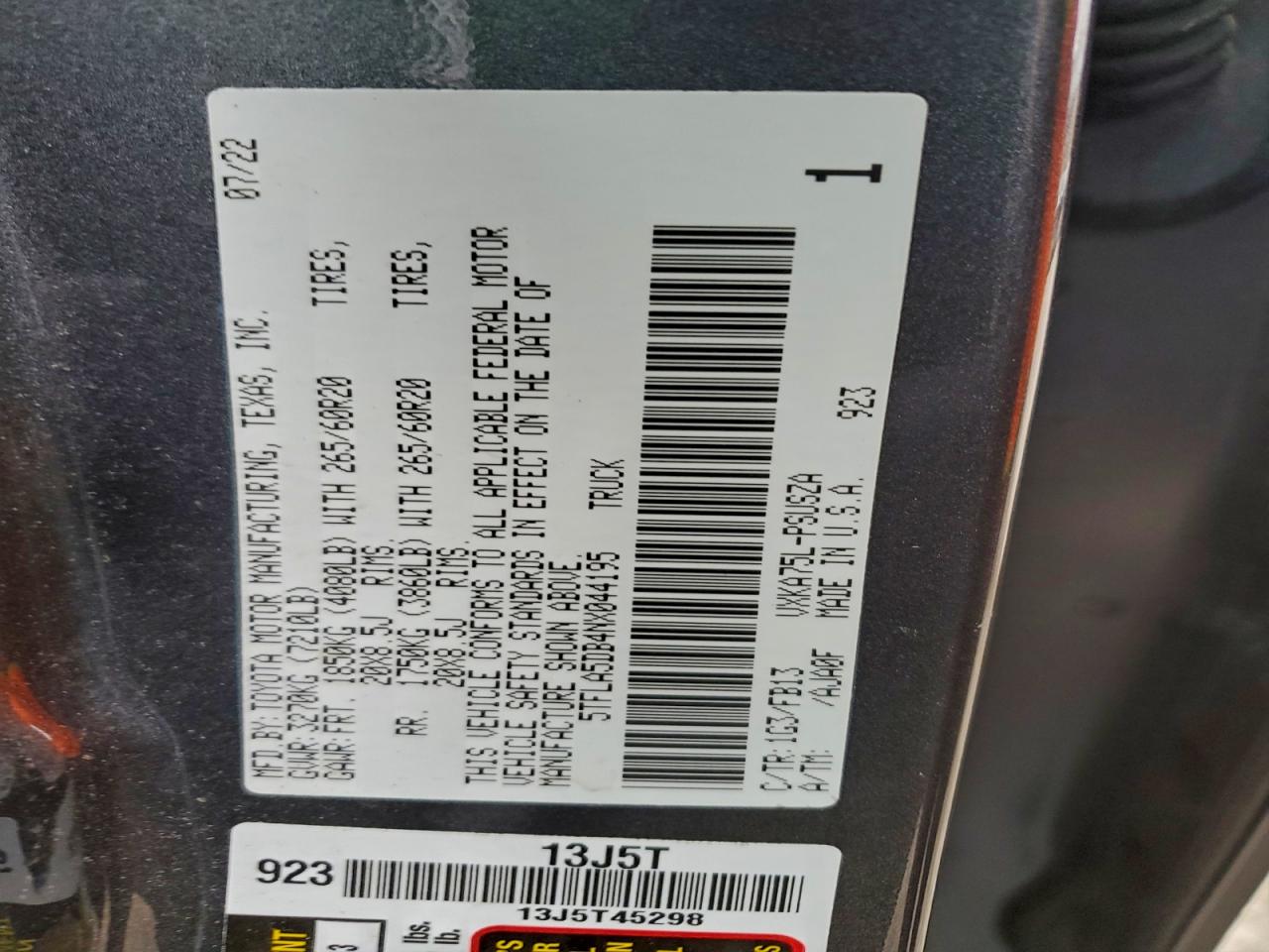 2022 TOYOTA TUNDRA