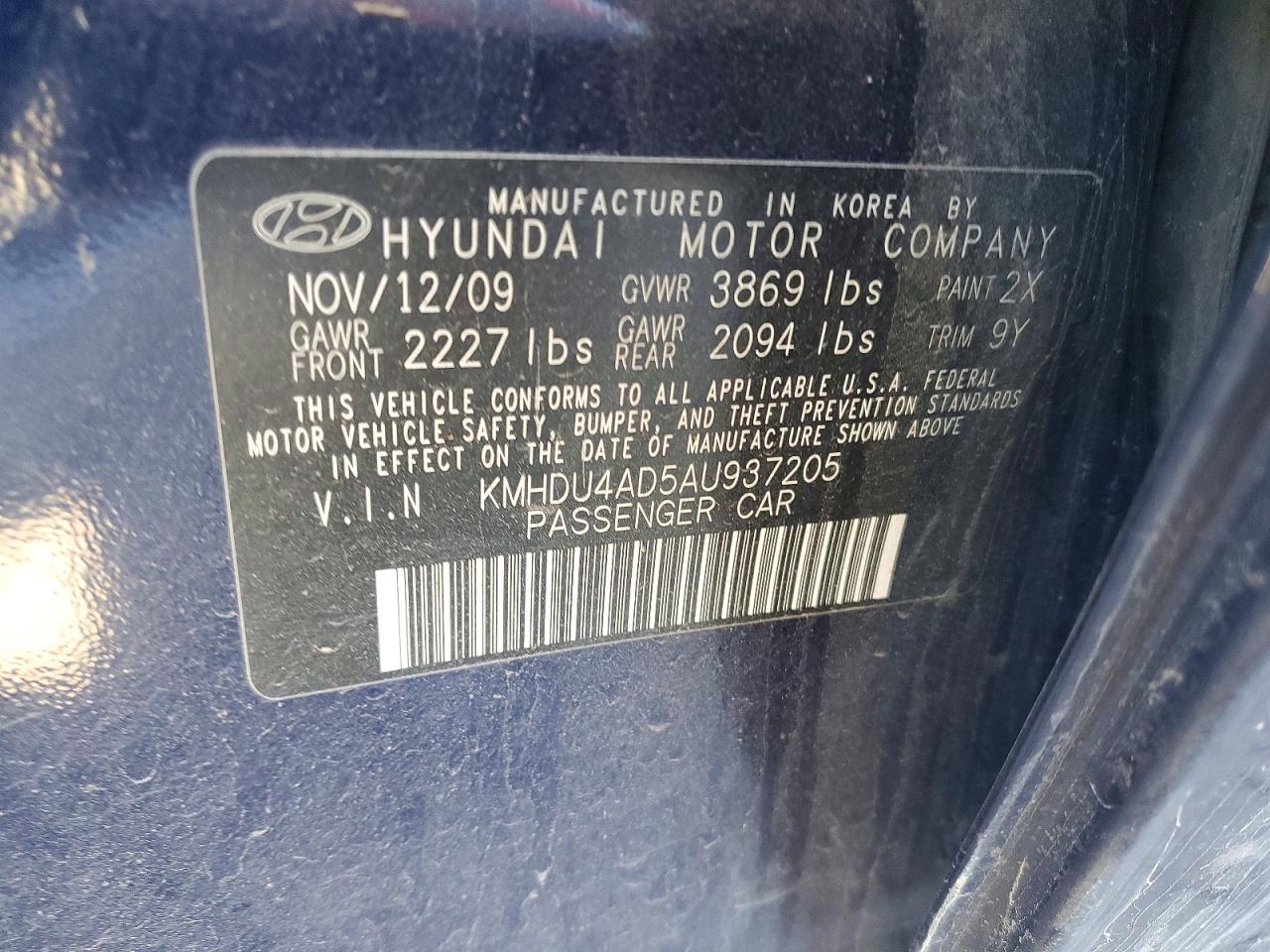 2010 HYUNDAI ELANTRA