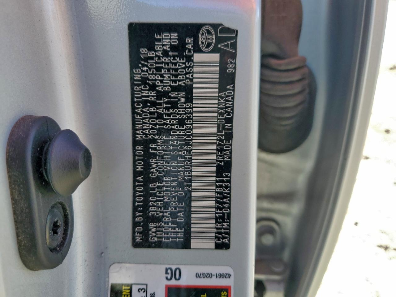2018 TOYOTA COROLLA