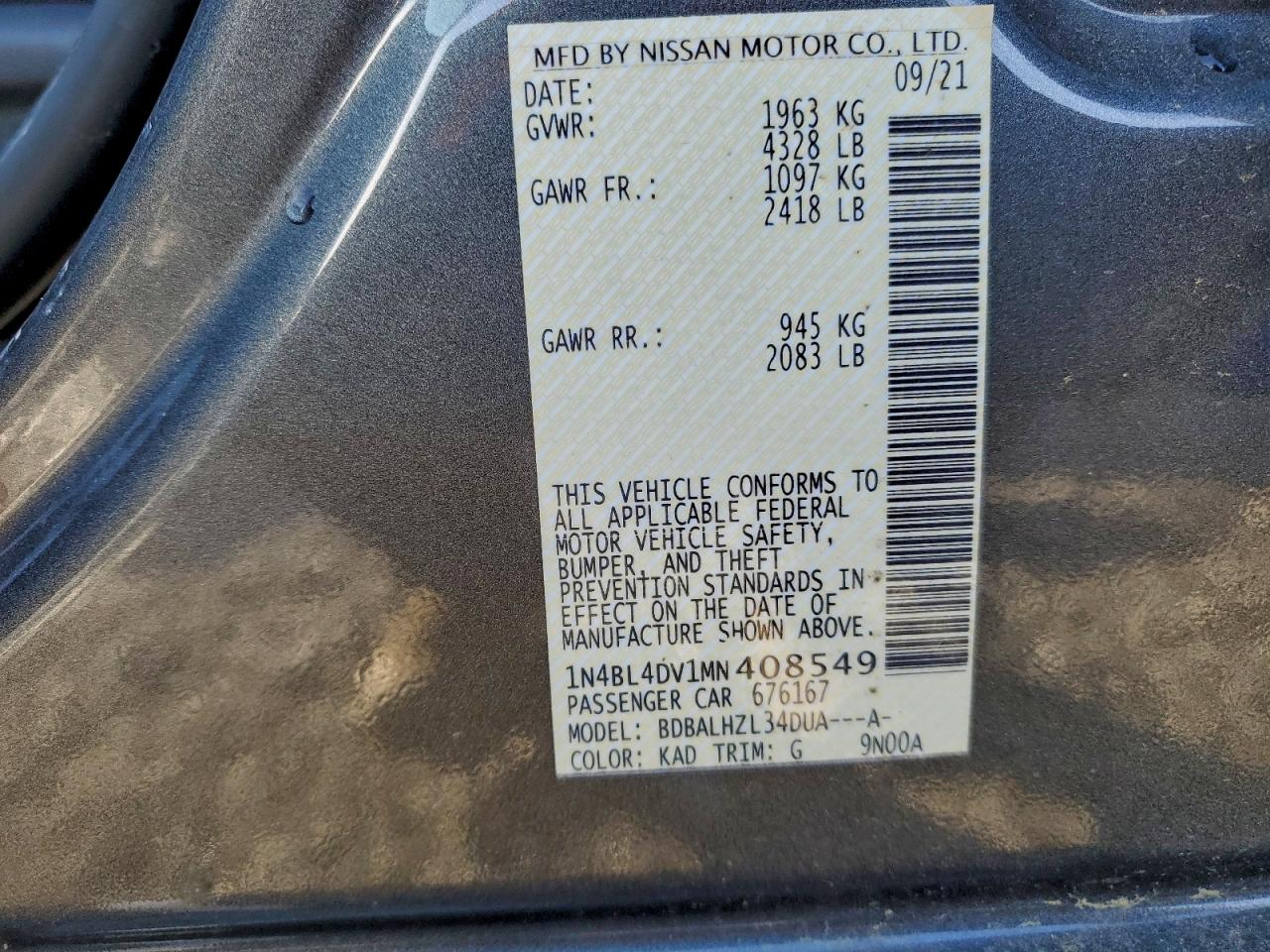 2021 NISSAN ALTIMA
