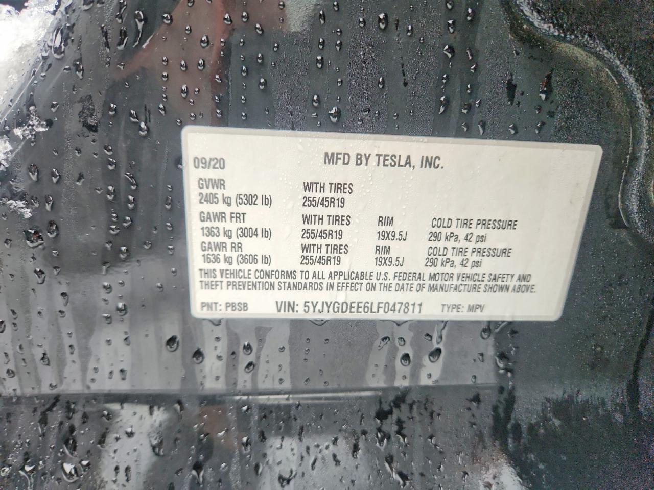 2020 TESLA MODEL Y