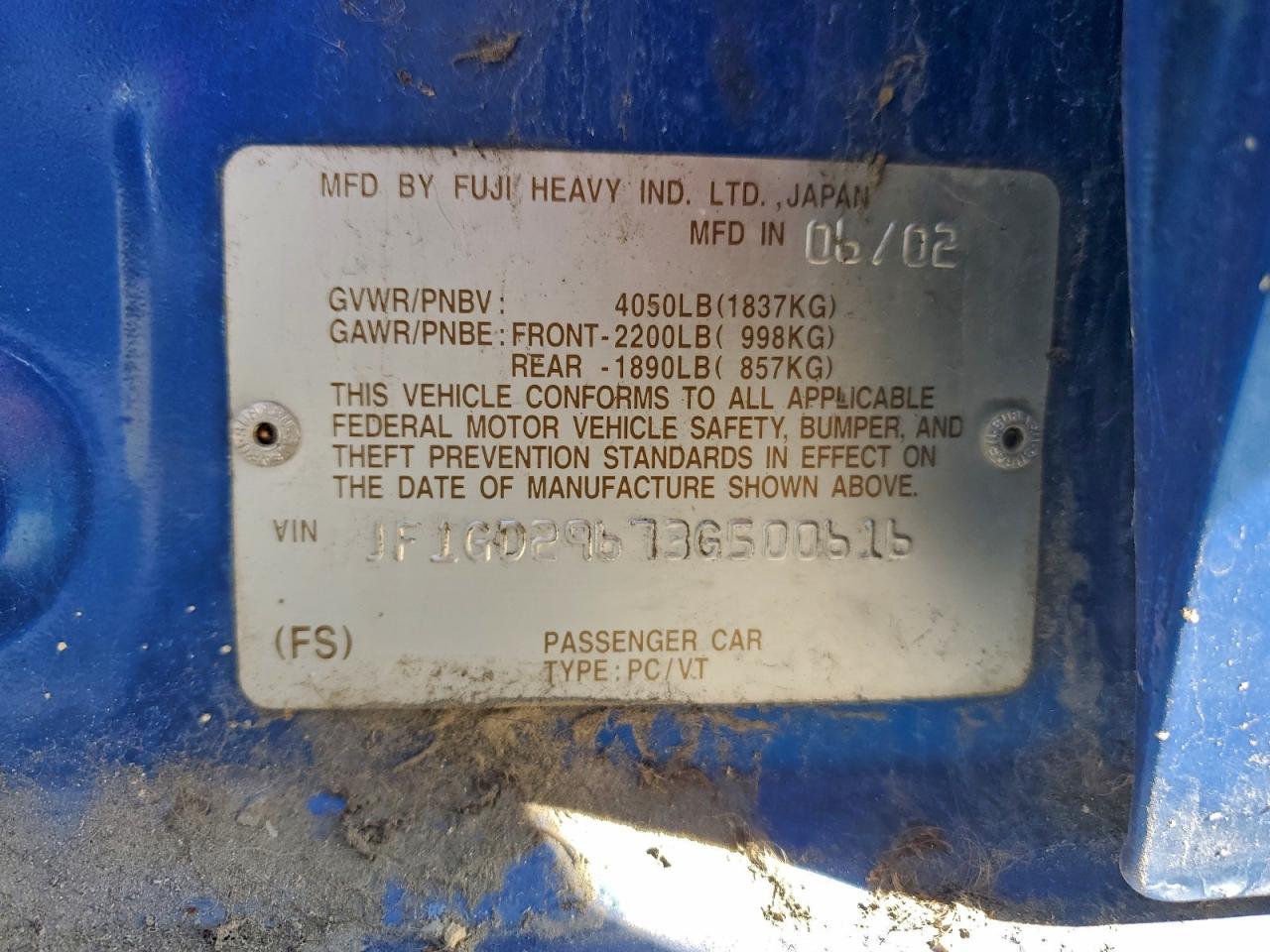 2003 SUBARU WRX