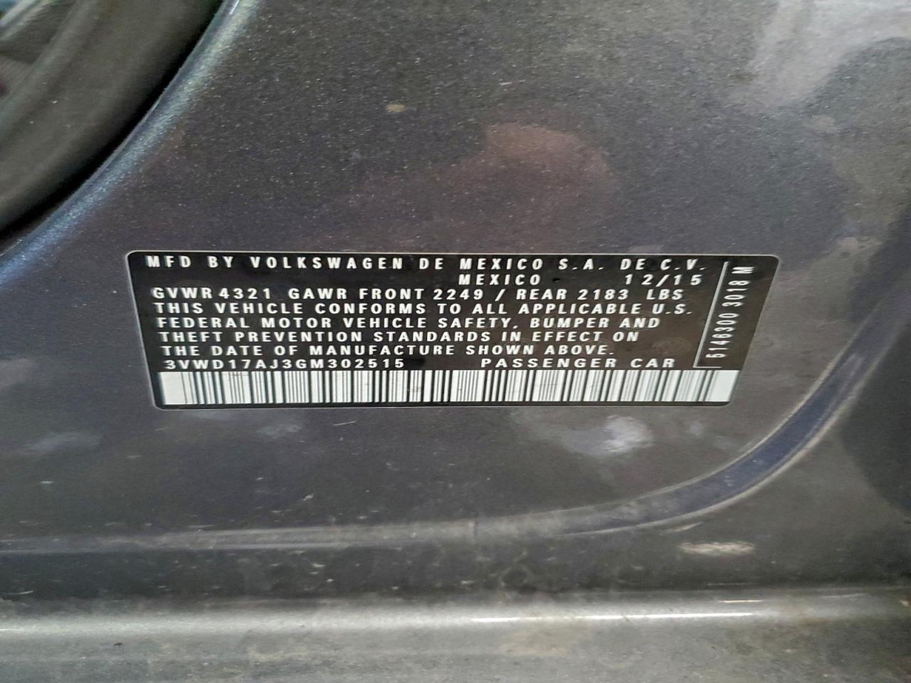 2016 VOLKSWAGEN JETTA