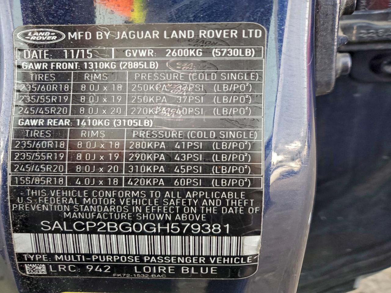 2016 LAND ROVER DISCOVERY
