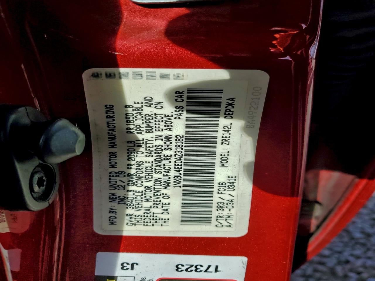 2010 TOYOTA COROLLA