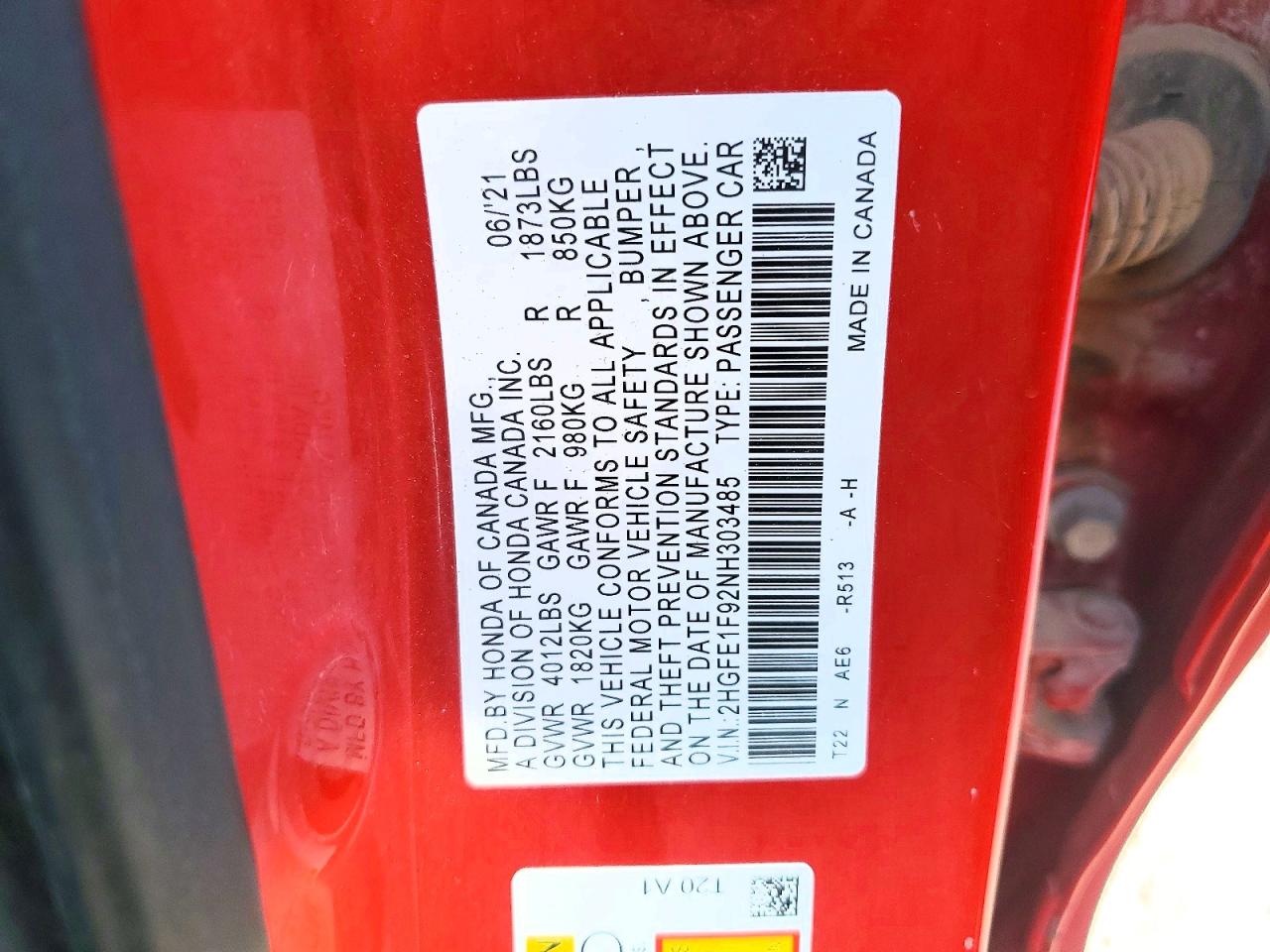 2022 HONDA CIVIC