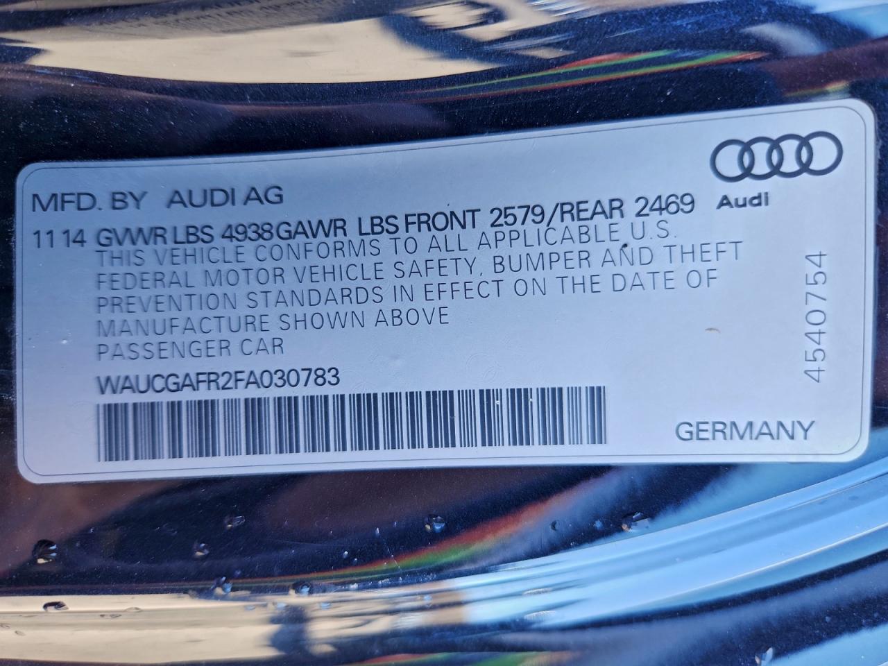 2015 AUDI S5/RS5