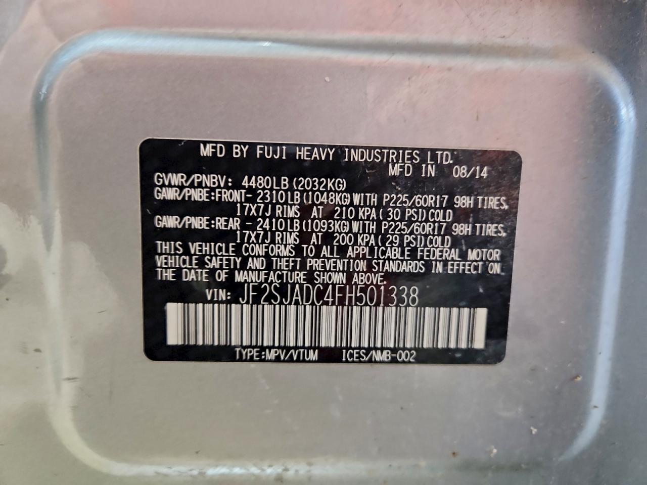 2015 SUBARU FORESTER