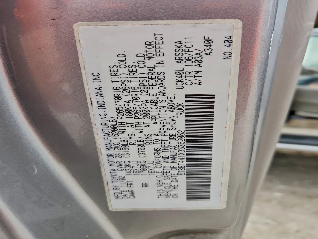 2003 TOYOTA TUNDRA