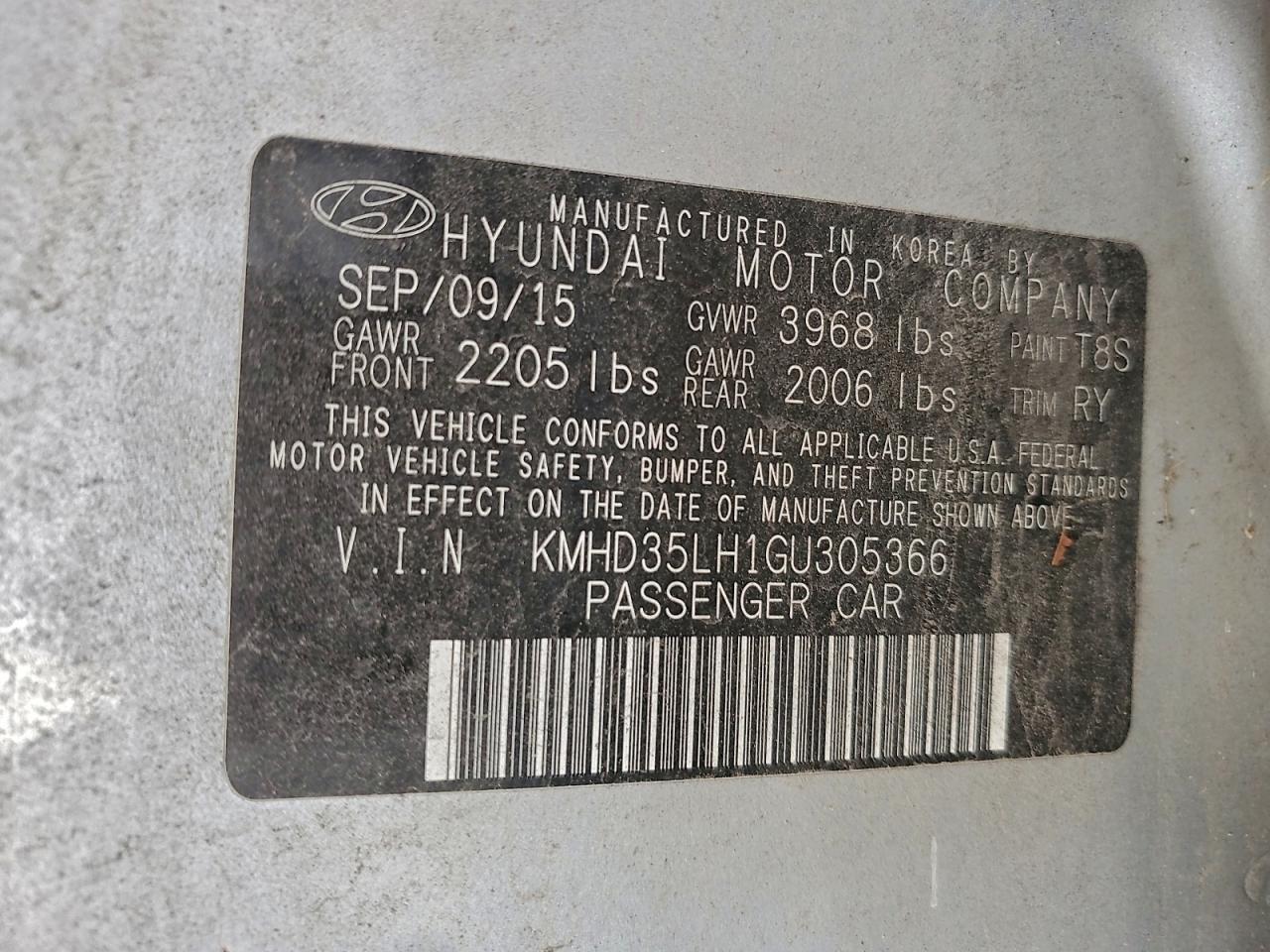 2016 HYUNDAI ELANTRA