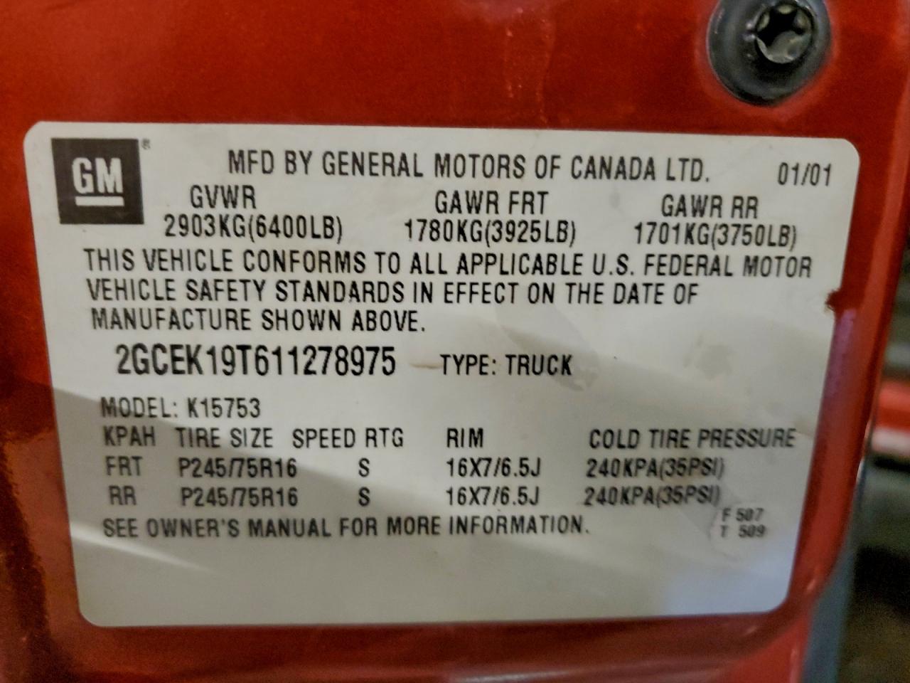 2001 CHEVROLET ALL Models