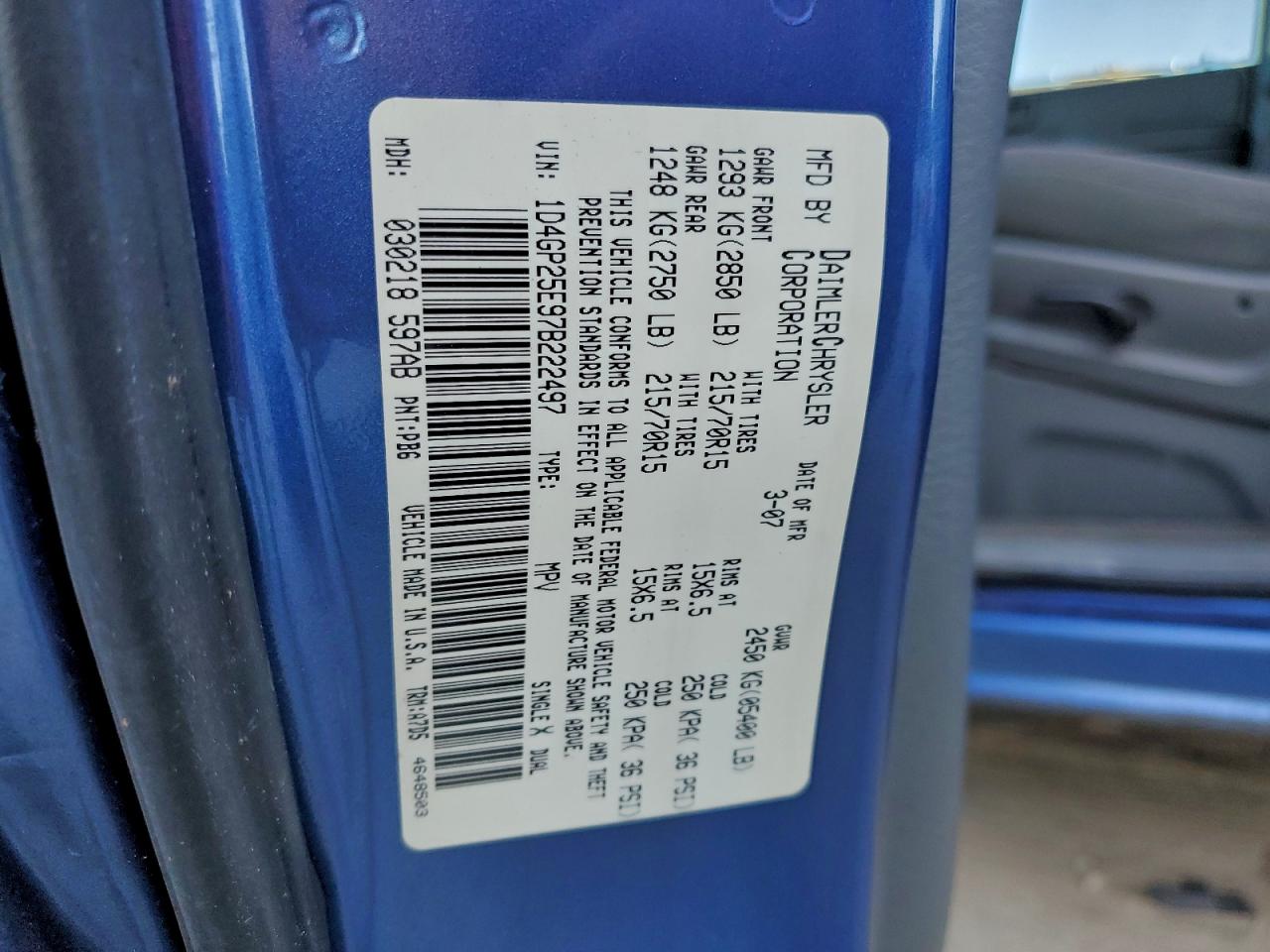 2007 DODGE CARAVAN