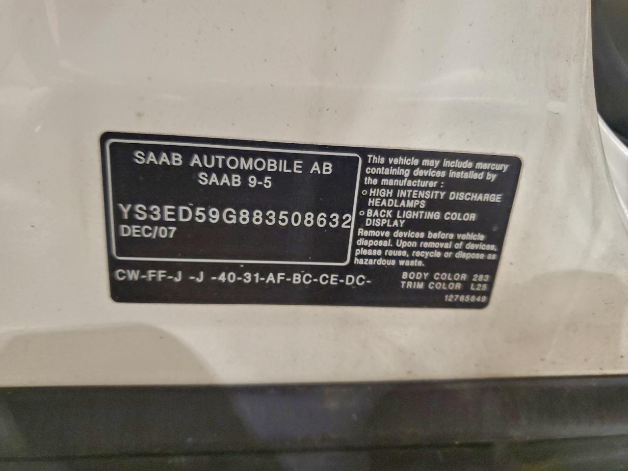 2008 SAAB 9 5