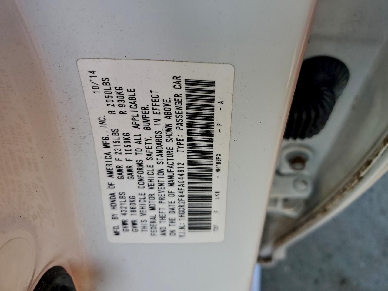 2015 HONDA ACCORD