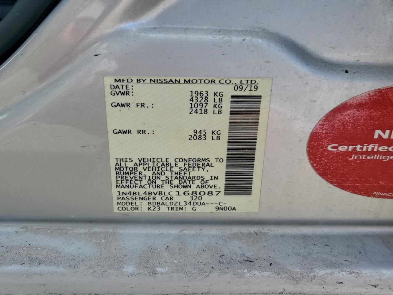 2020 NISSAN ALTIMA