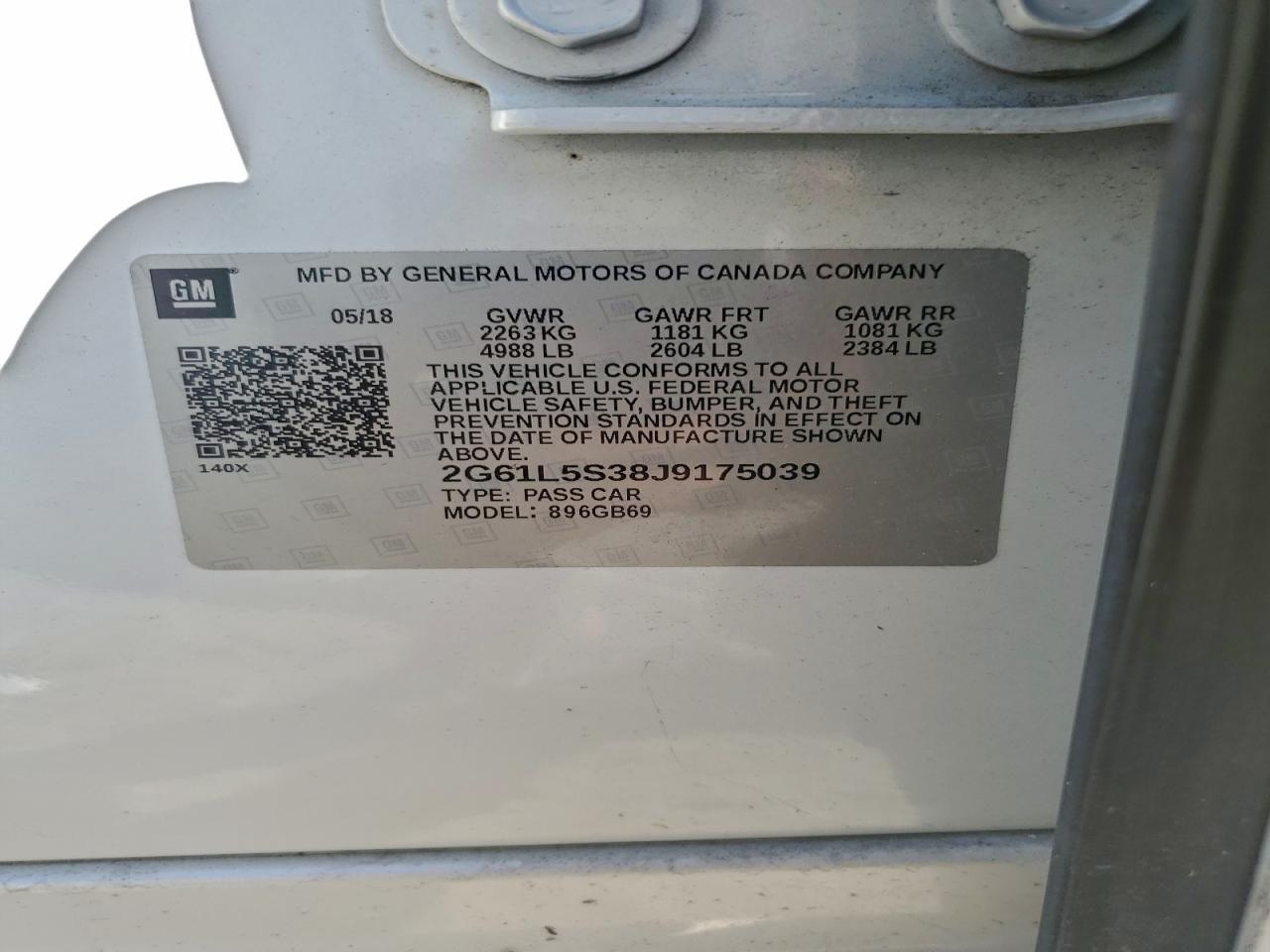 2018 CADILLAC XTS