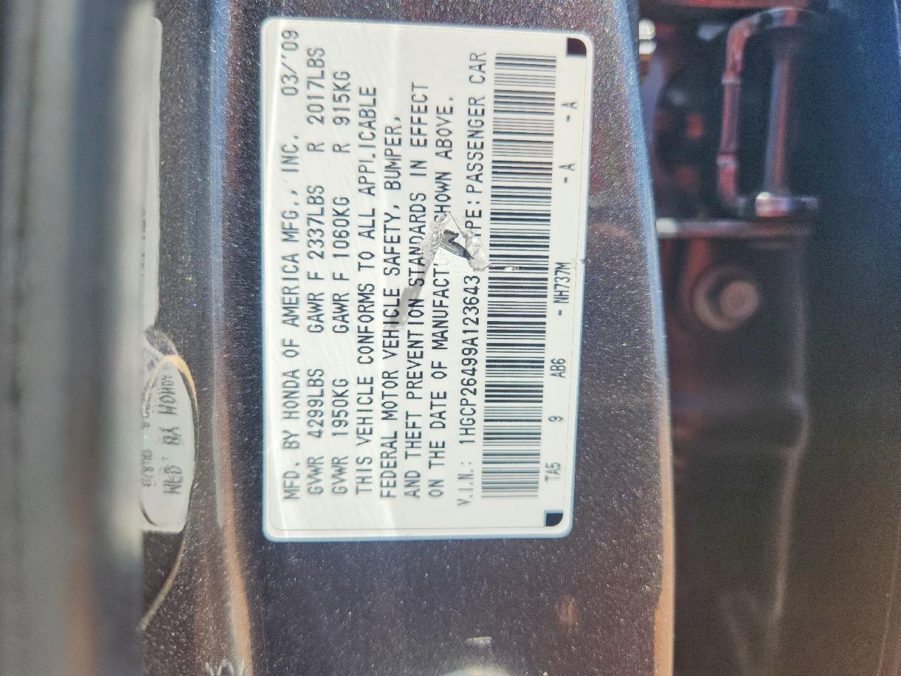 2009 HONDA ACCORD