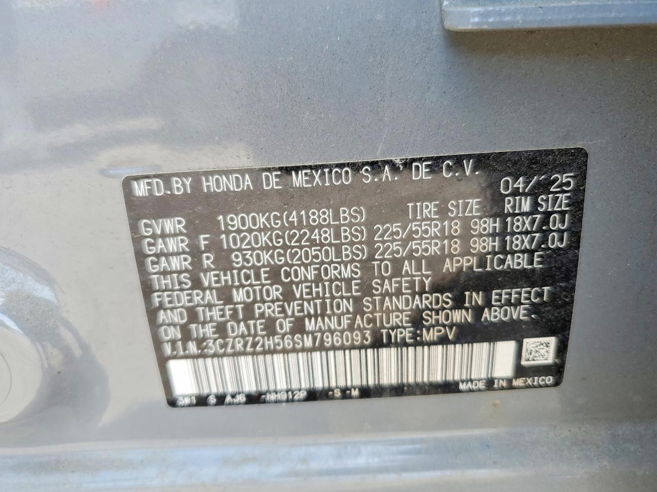 2025 HONDA HR-V