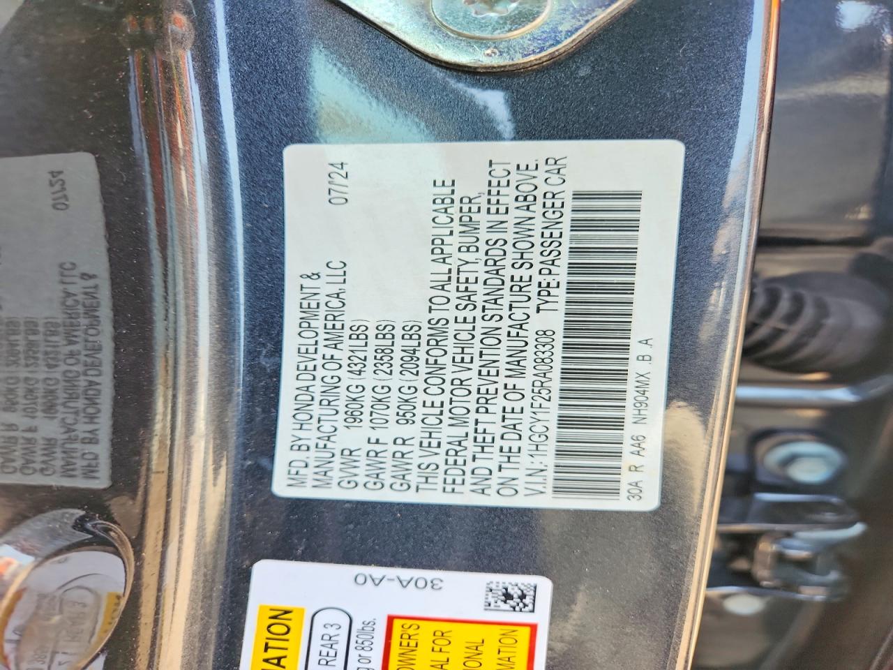 2024 HONDA ACCORD