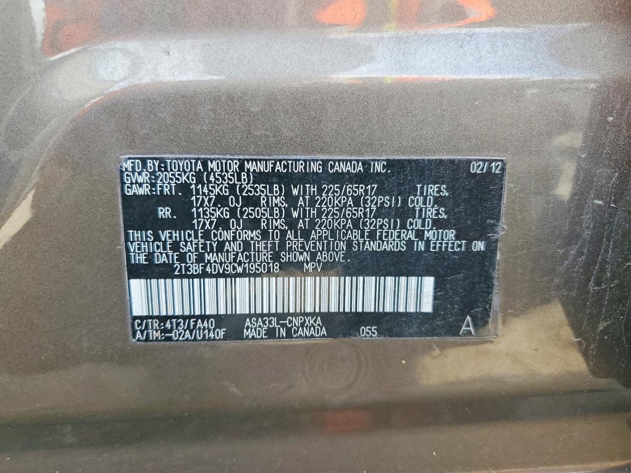 2012 TOYOTA RAV4