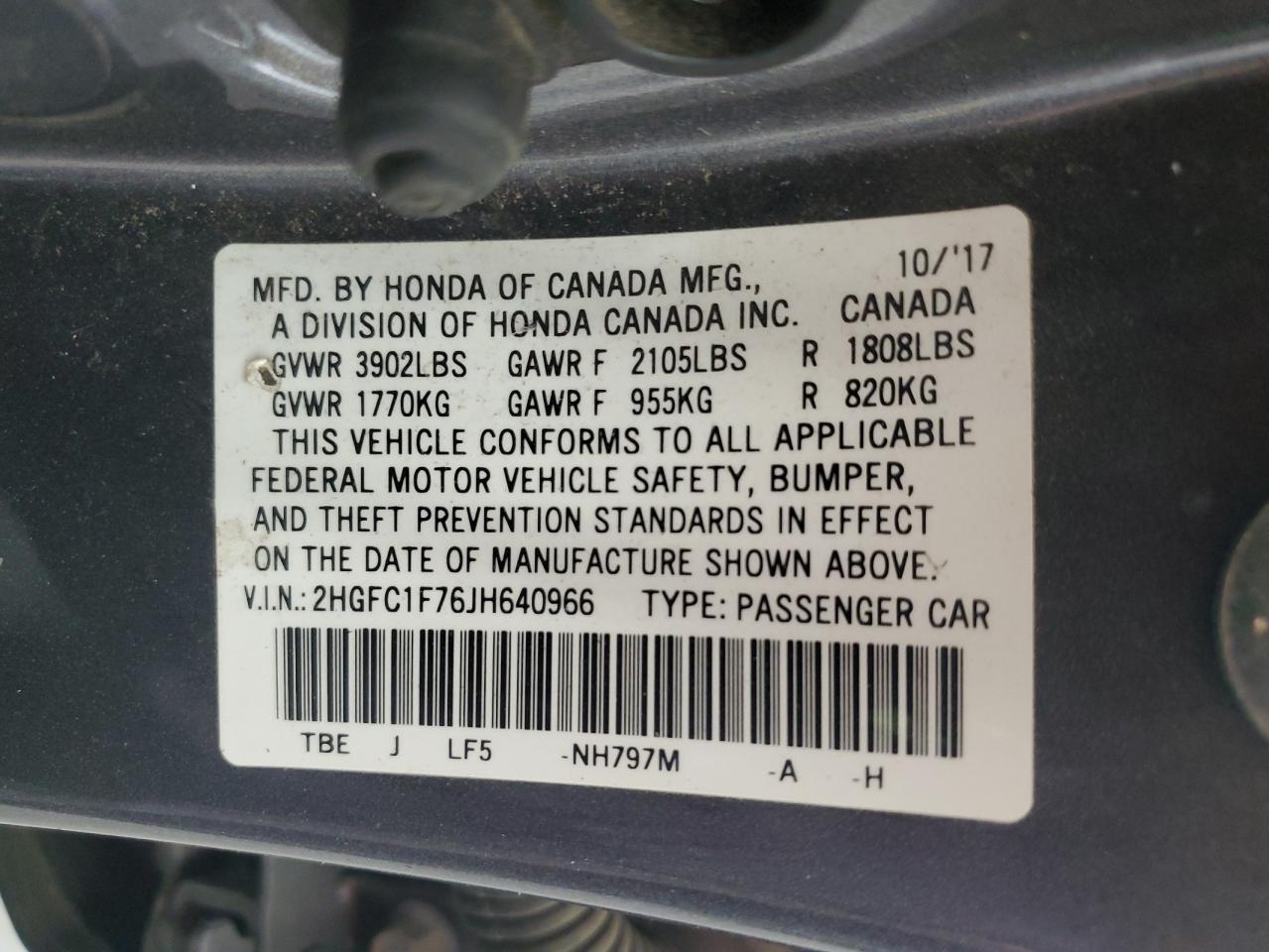 2018 HONDA CIVIC