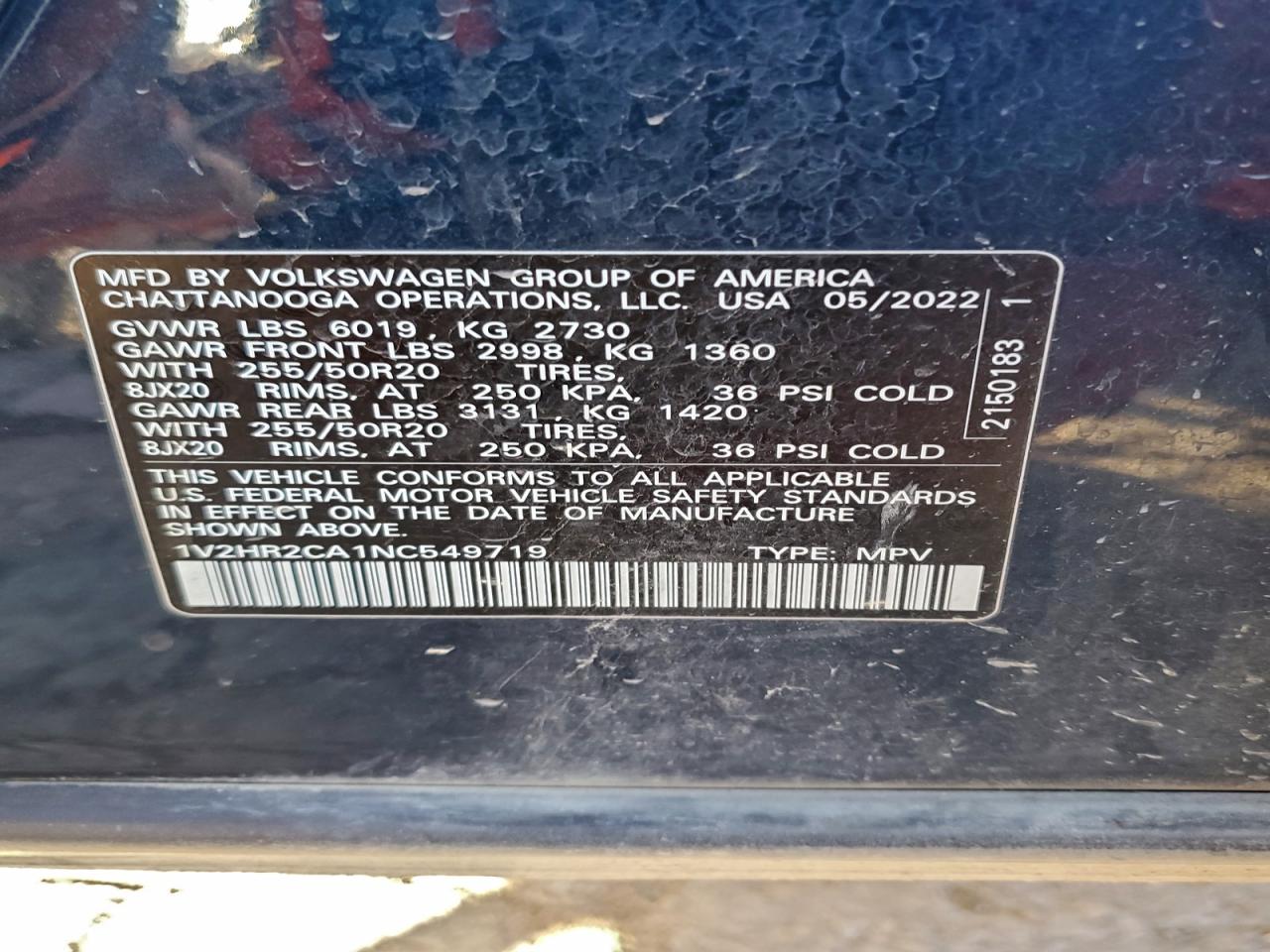 2022 VOLKSWAGEN ATLAS