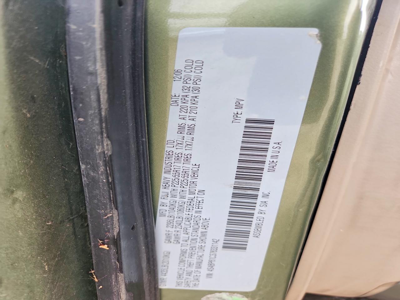 2007 SUBARU OUTBACK