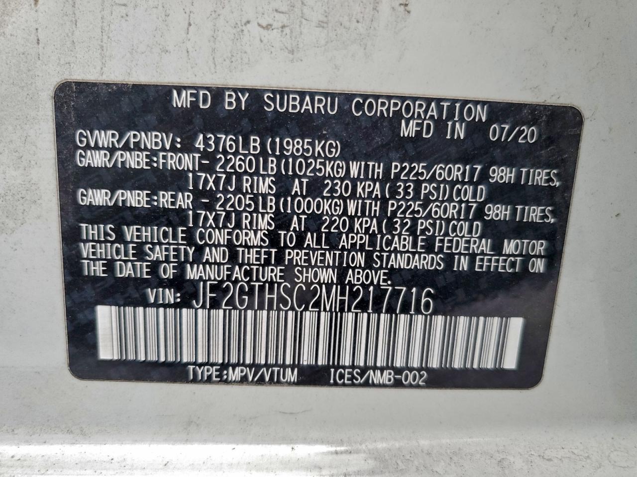 2021 SUBARU CROSSTREK