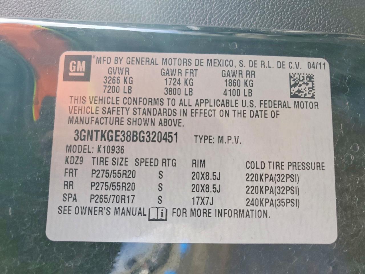 2011 CHEVROLET AVALANCHE