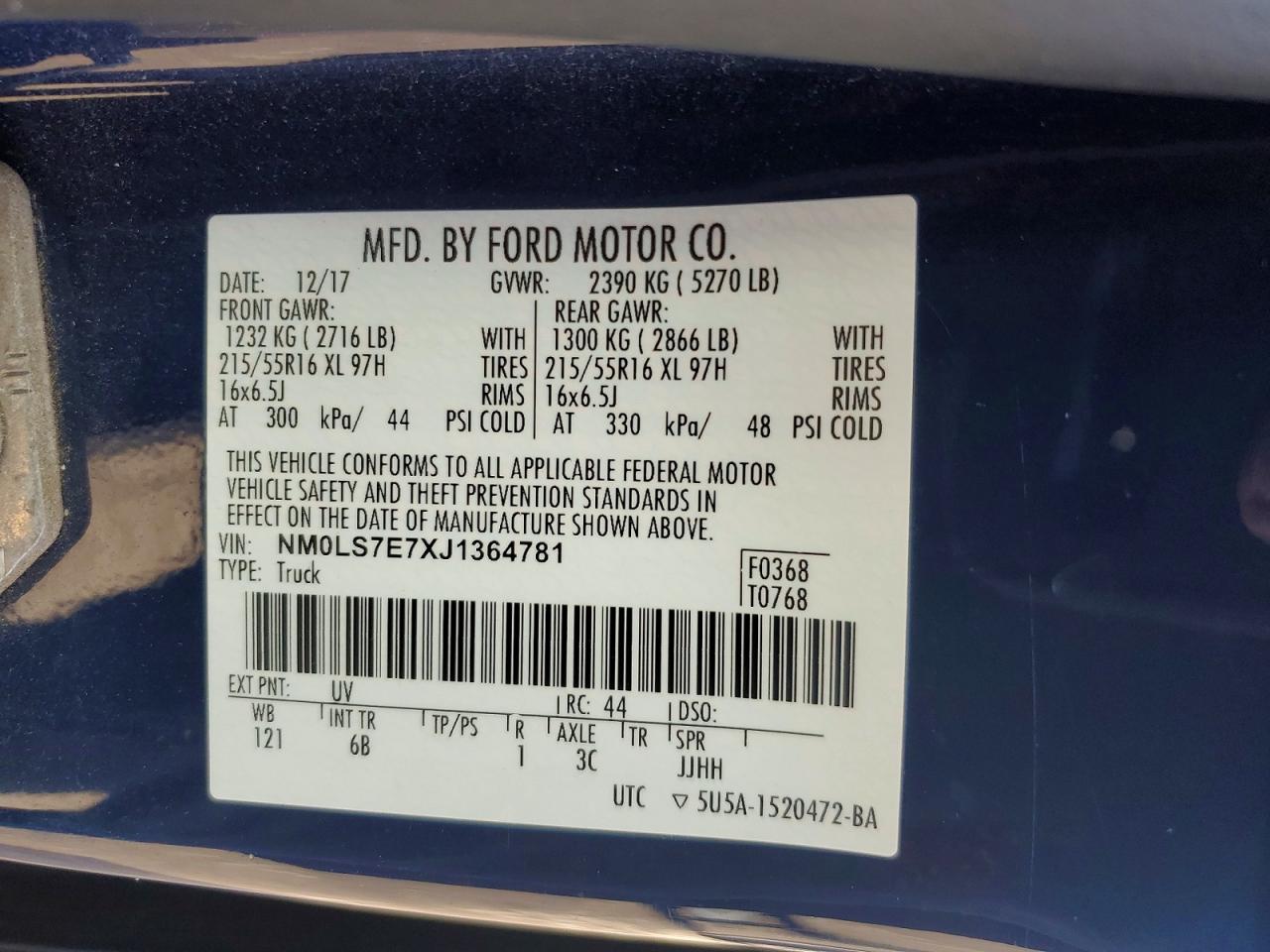 2018 FORD TRANSIT