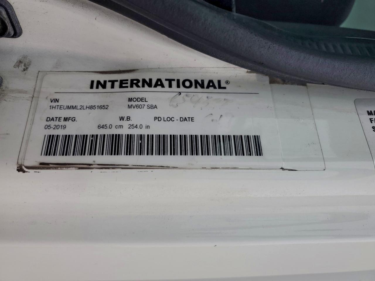 2020 INTERNATIONAL MV607