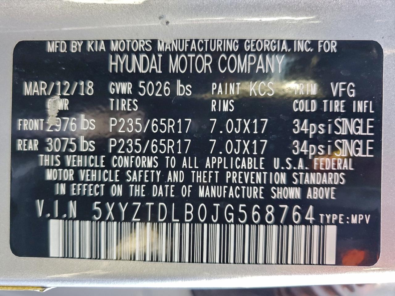 2018 HYUNDAI SANTA FE