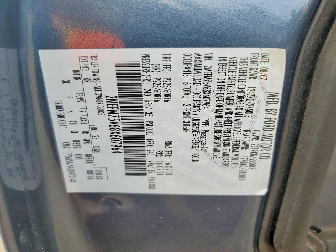 2008 MERCURY GRMARQUIS