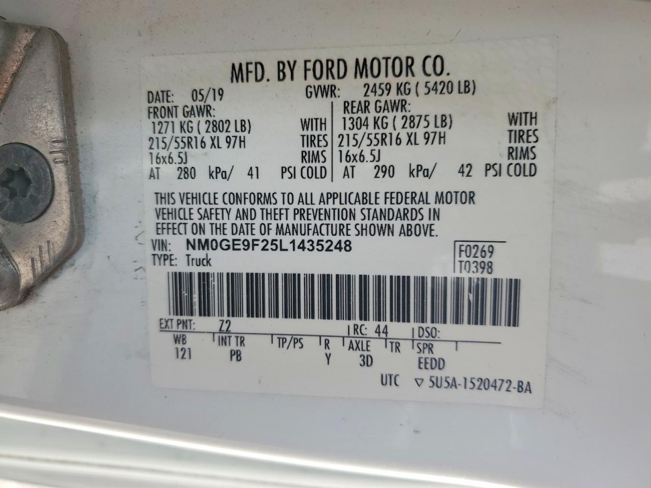 2020 FORD TRANSIT