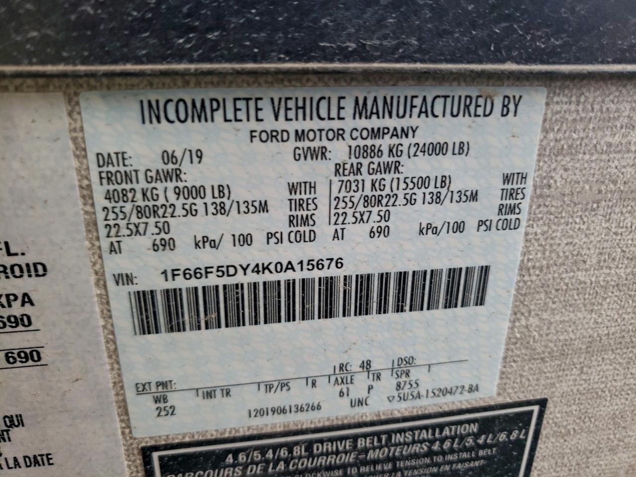 2019 FORD F530