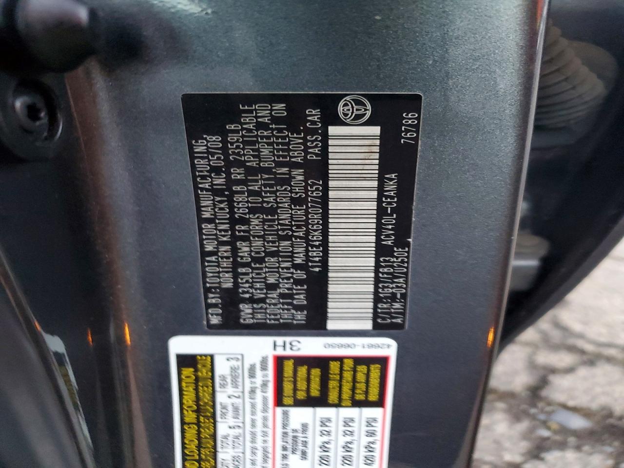 2009 TOYOTA CAMRY