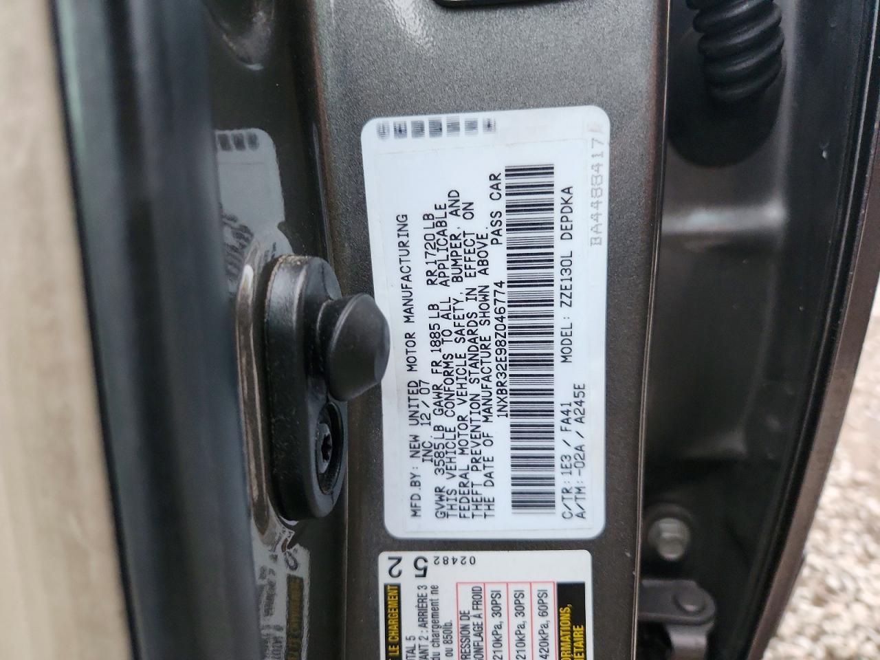 2008 TOYOTA COROLLA