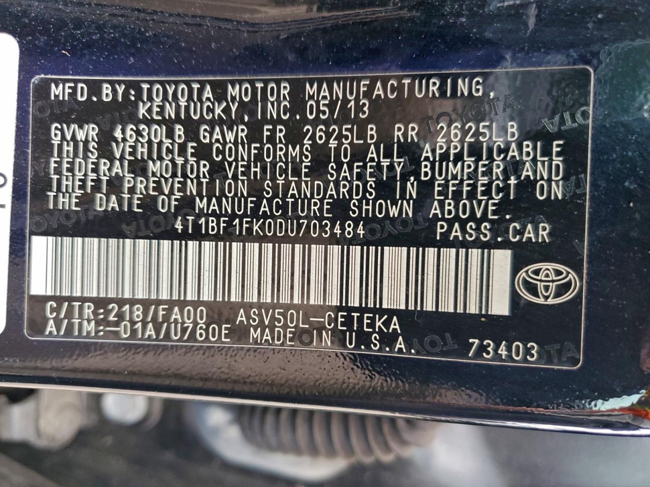 2013 TOYOTA CAMRY