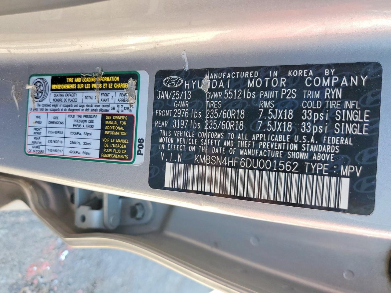 2013 HYUNDAI SANTA FE