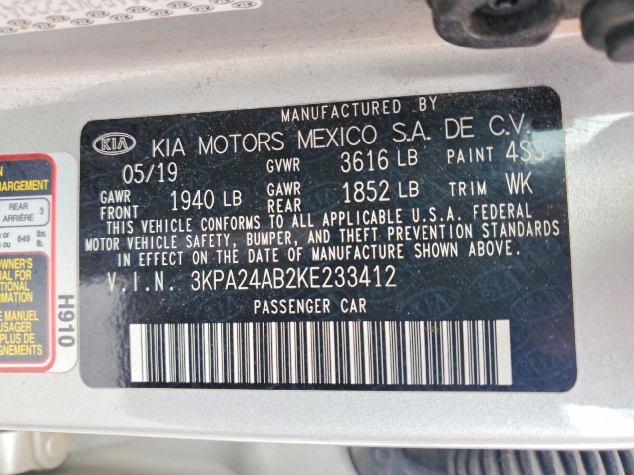 2019 KIA RIO