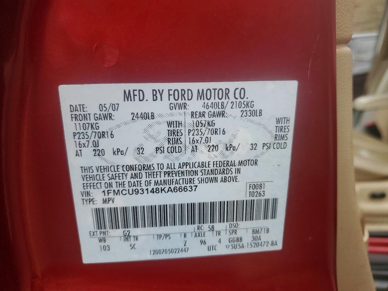 2008 FORD ESCAPE