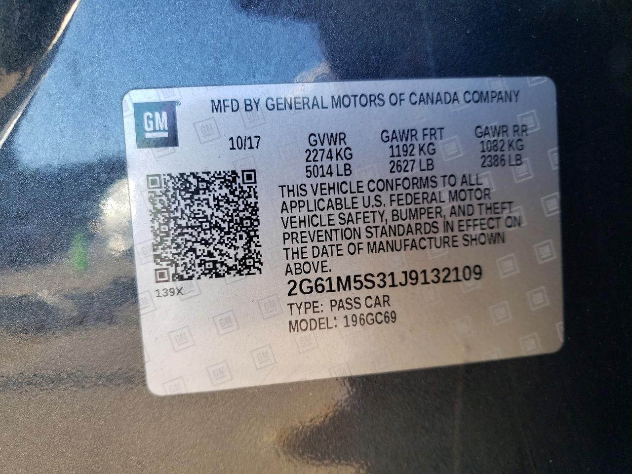 2018 CADILLAC XTS