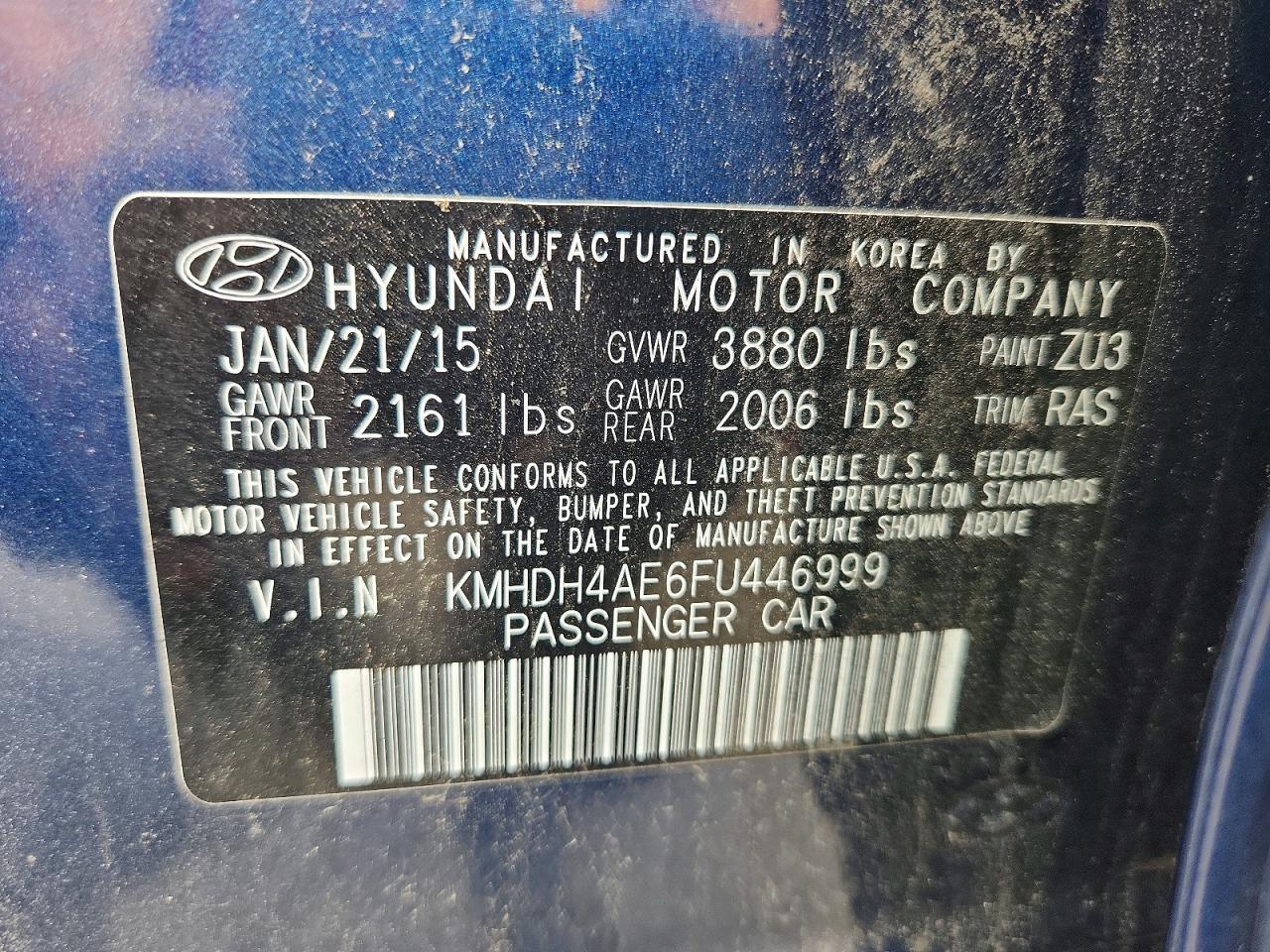 2015 HYUNDAI ELANTRA